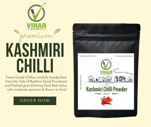 Vihar Exports Authentic Kashmiri Chili Powder Flavourful and Aromatic Kashmiri Lal Mirchi