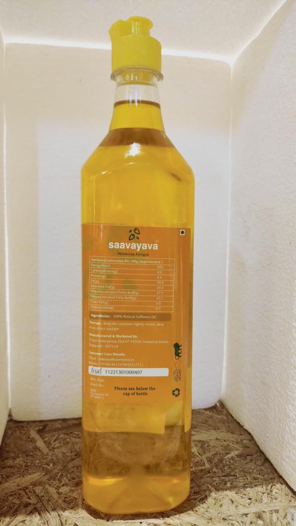 Saavayava Cold/Wood Pressed Safflower Oil 1Ltr JioMart