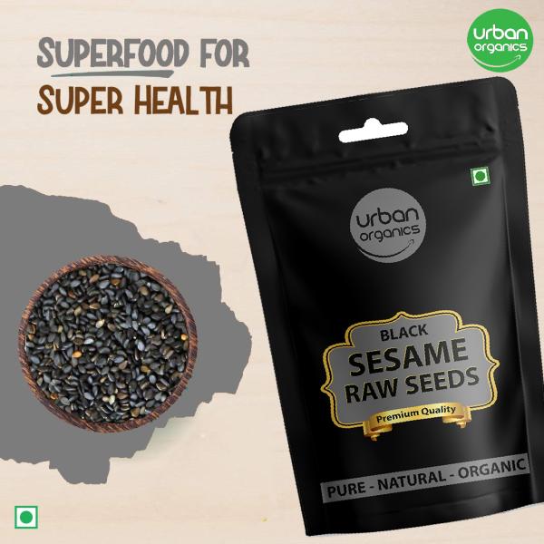 Urban Organics Whole Fresh and Natural Black Sesame Seeds Kaale Til