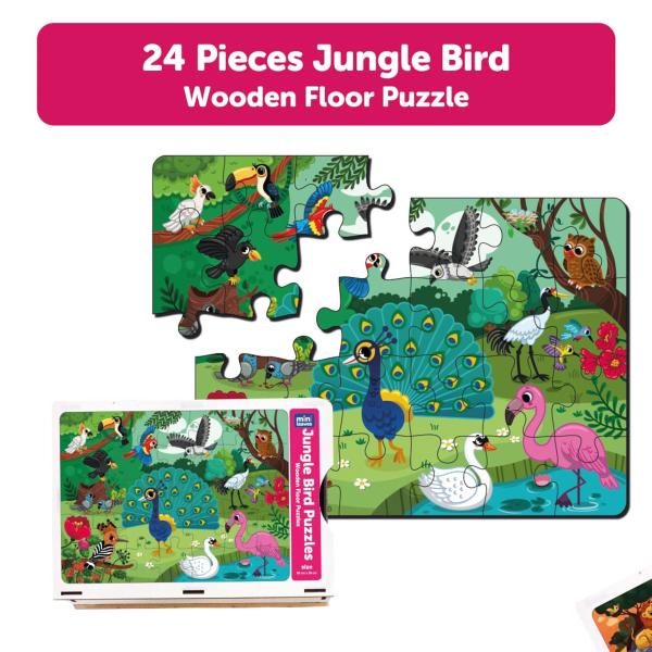 Mini Leaves Multicolor Wood Birds Wooden Floor Puzzle 36 months (Pack