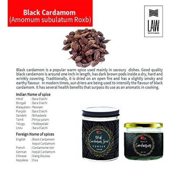 looms & weaves Fresh & Natural Black Cardamom Whole (Badi Elaichi