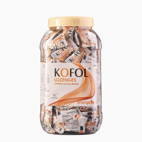 Kofol Lozenges by Charak Pharma Ayurvedic Cough Reliever, Orange