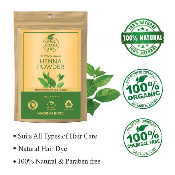 Khadi Ark Henna Powder for Smooth Black Shiny Hair Growth Pack of 1 Each  (200 g) - JioMart