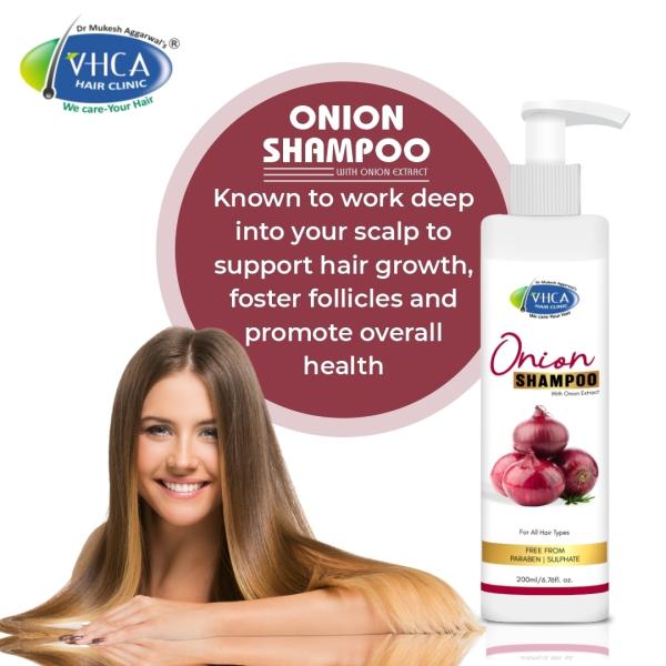VHCA Onion Shampoo With Onion Extract For Dry Frizzy Normal Hair For