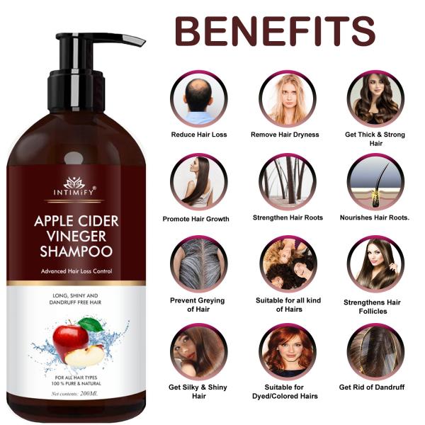 Intimify Apple Cider Vinegar Shampoo for Silky & Shiny Hair & Get Thick & Strong  Hair - JioMart