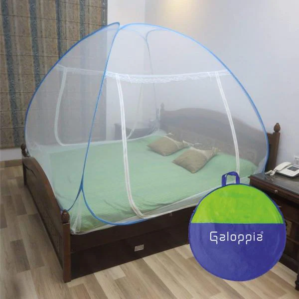 Blue Polyester Foldable Mosquito Net, King Size Bed Mosquito Net Dimensions
