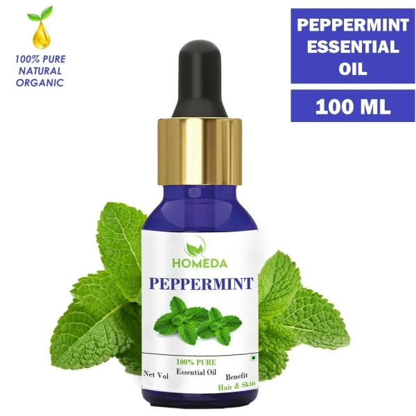 Homeda Peppermint Essential Oil (100 ml) Skin, Hair, Scalp, Diffuser