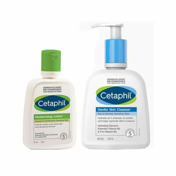 Cetaphil Moisturizing Lotion, 100 ml and Gentle Skin Cleanser for Dry
