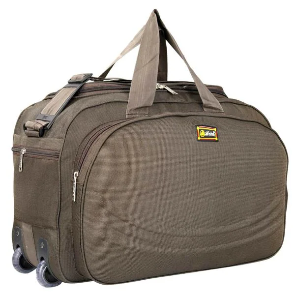 Alfisha Brown Waterproof Lightweight Luggage Travel Duffel Bag With
