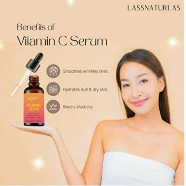 Lass Naturals Vitamin C Serum Brightening, AntiAging Skin Repair