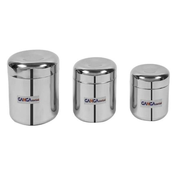 GANGAMETAL Stainless Steel Jars and container for tea coffee sugar