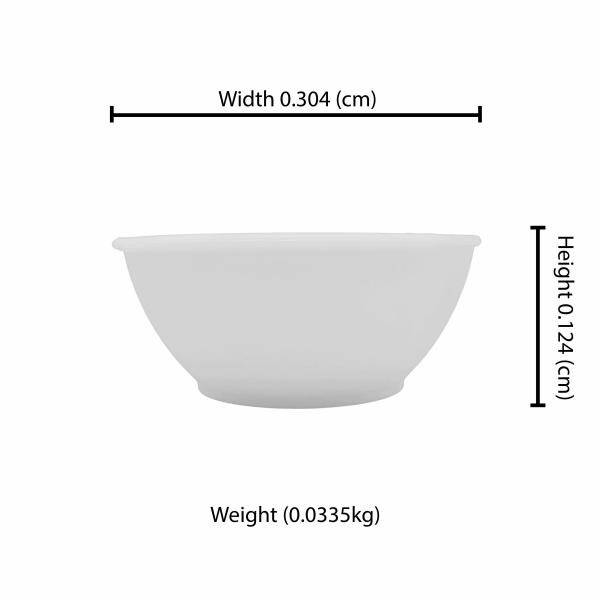 Jaycee Microwave Safe BPAfree Food Grade Bowl Set For Food/Soup Plastic Vegetable Bowl (White