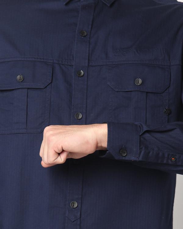 Slim Fit Shirt with Buttoned Flap Pockets JioMart