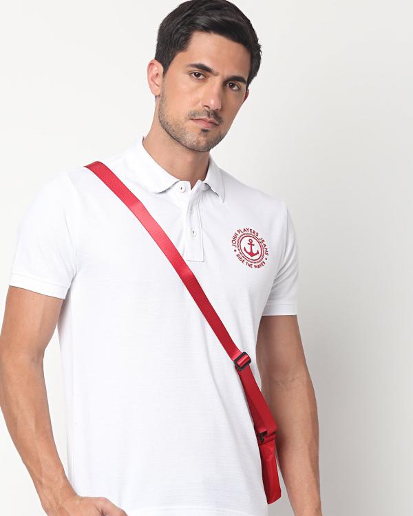 Slim Fit Polo Tshirt with Placement Print JioMart