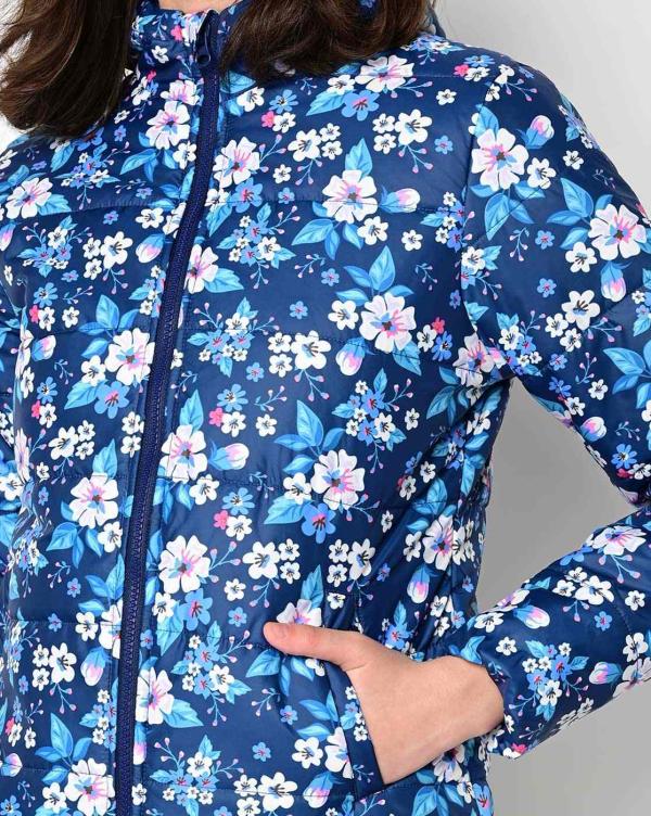 Floral Print Puffer Jacket with Hood - JioMart