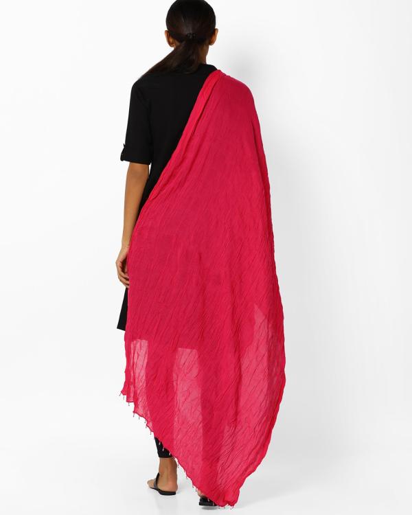 Crushed Dupatta with Beaded Tassels JioMart