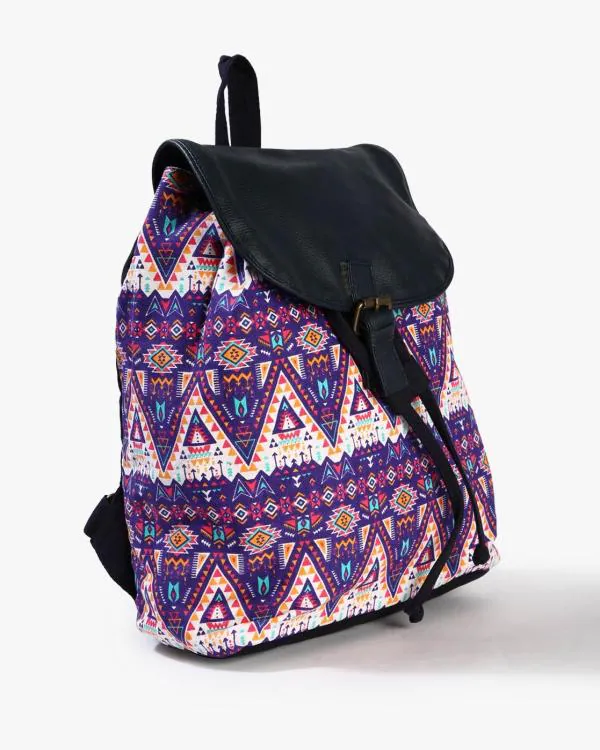 Aztec Print Backpack with Flap JioMart