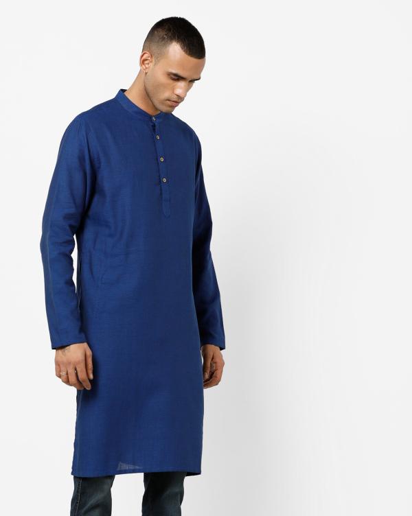 Textured Kurta with Mandarin Collar JioMart