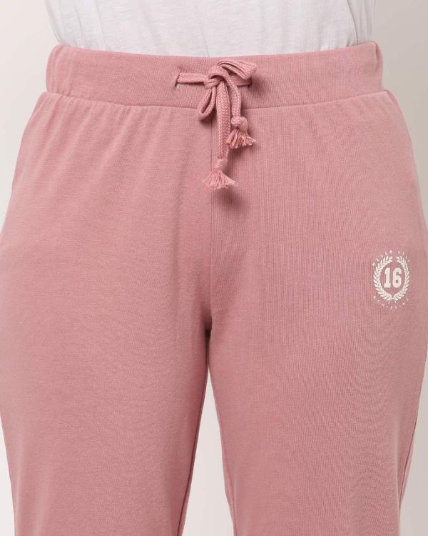 Drawstring Track Pants with Placement Print JioMart