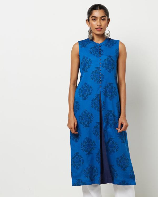 Floral Straight Kurta with Mandarin Collar JioMart