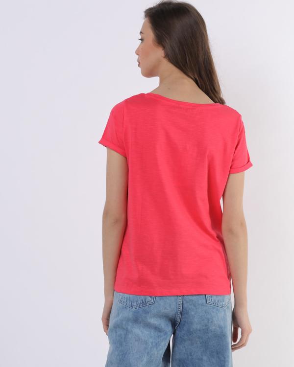 Heathered CrewNeck Top with Lace Yoke JioMart