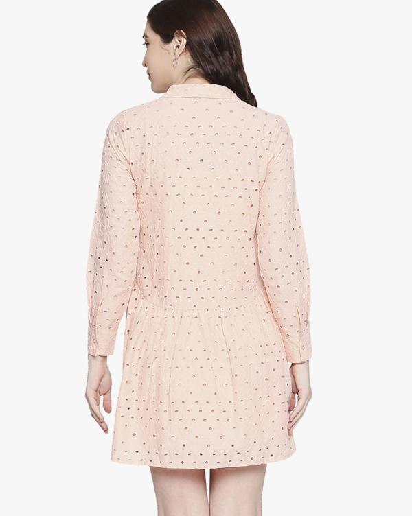 Schiffli Embroidered Shirt Dress JioMart