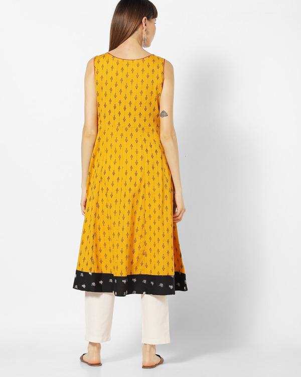 Woven Sleeveless Flared Kurta JioMart