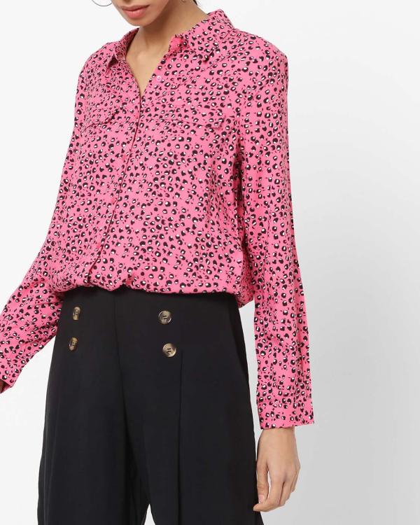 Printed Shirt with Drawstring Hemline JioMart