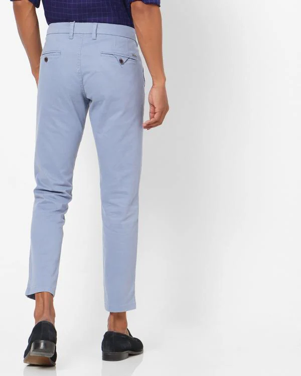 Cropped Flat-Front Chinos with Insert Pockets - JioMart