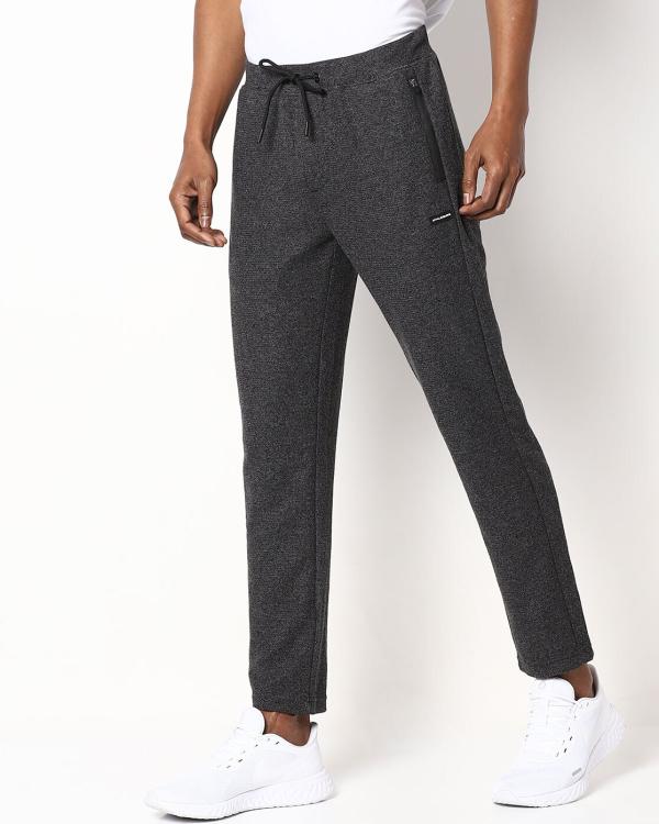 Heathered Straight Track Pants with Zip Pockets JioMart