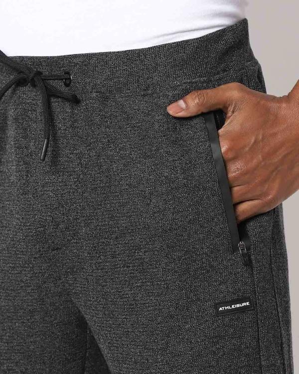 Heathered Straight Track Pants with Zip Pockets JioMart
