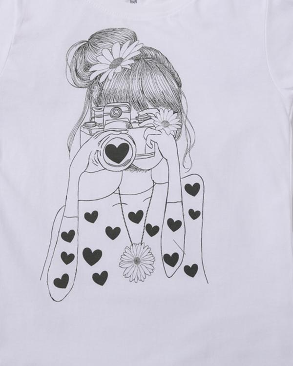 Graphic Print Round-Neck T-shirt - JioMart