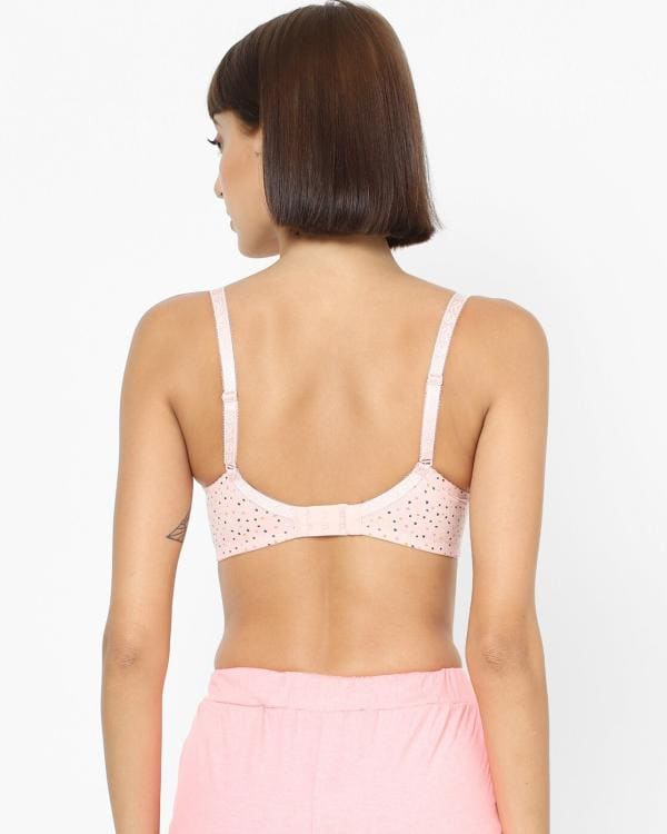 Micro Print Padded Bra with Detachable Straps JioMart