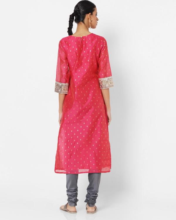 Embroidered Straight Kurta Set with Dupatta JioMart