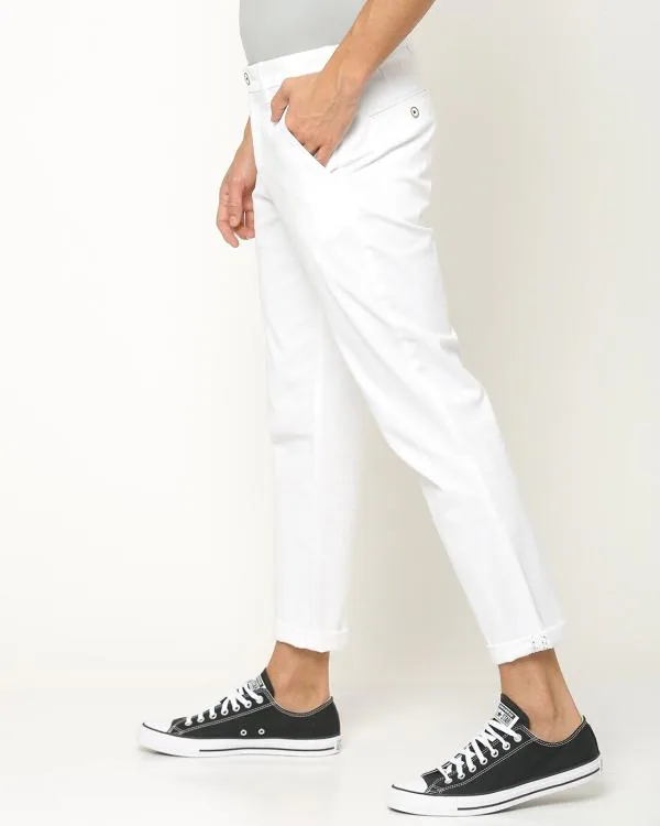 Slim Fit FlatFront Cropped Chinos JioMart