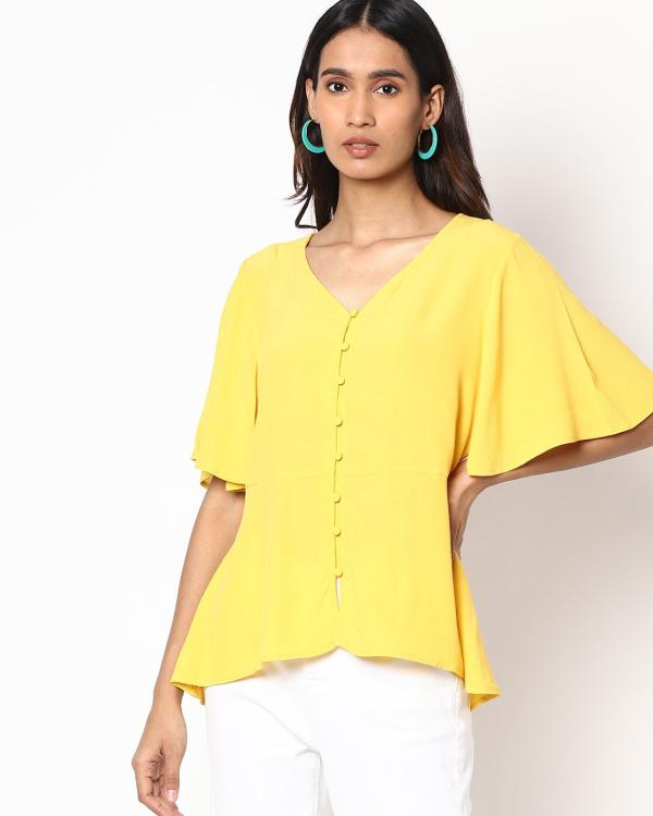 Vneck Top with Butterfly Sleeves JioMart