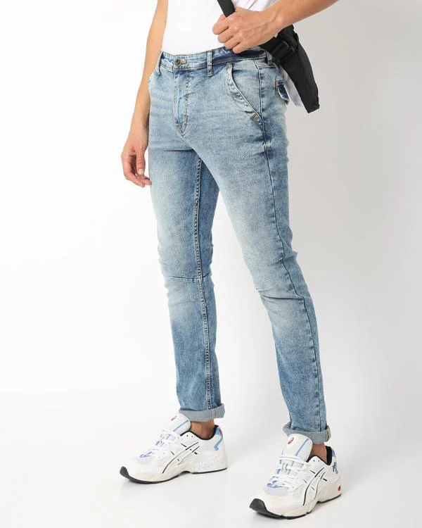 Heavy Washed Carrot Fit Jeans JioMart