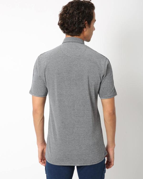 Heathered Shirt with Contrast Taping JioMart