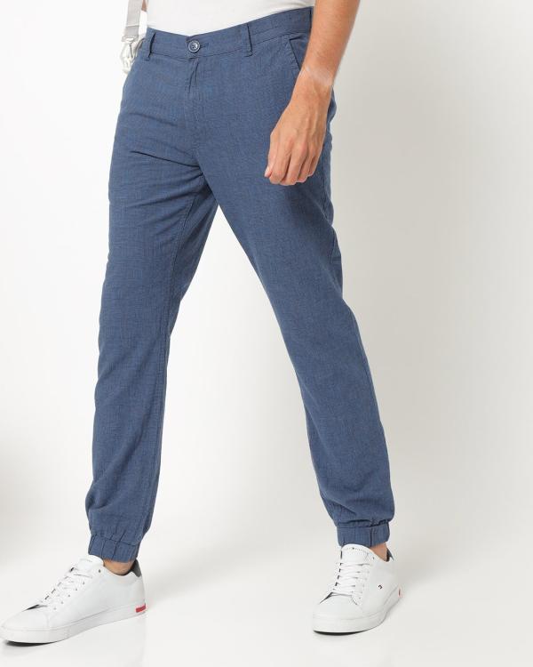 Checked FlatFront Joggers with Insert Pockets JioMart