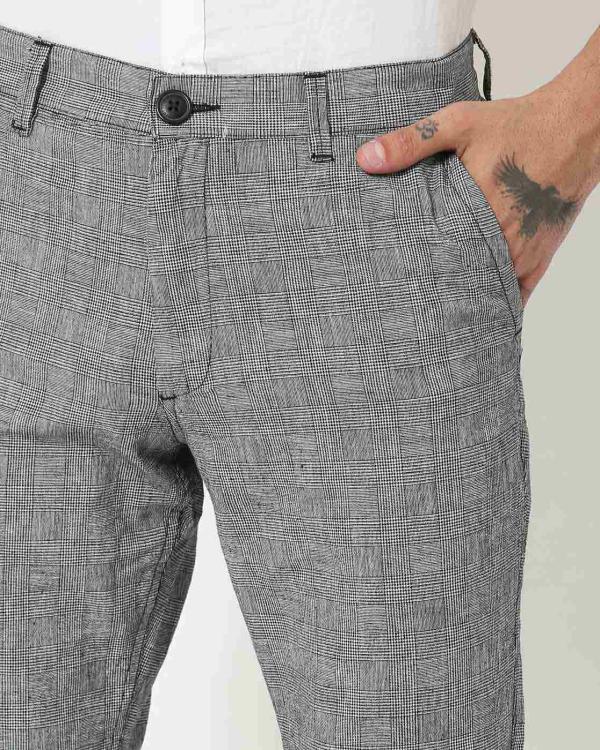 Checked FlatFront Joggers with Insert Pockets JioMart
