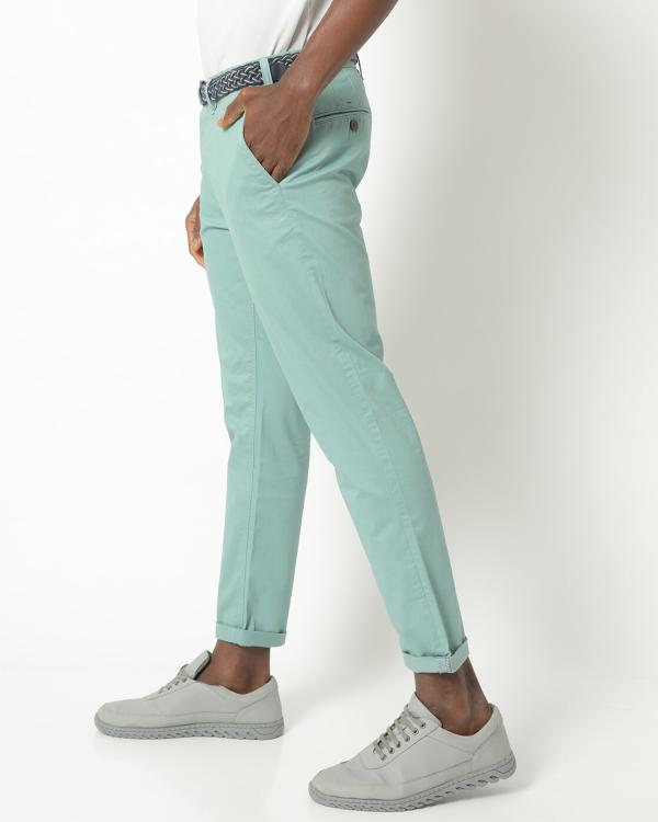 Slim Fit FlatFront Chinos with Belt JioMart