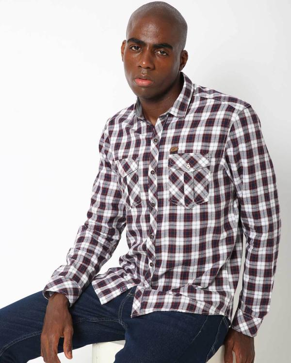 Checked Slim Fit Shirt With Flap Pockets JioMart