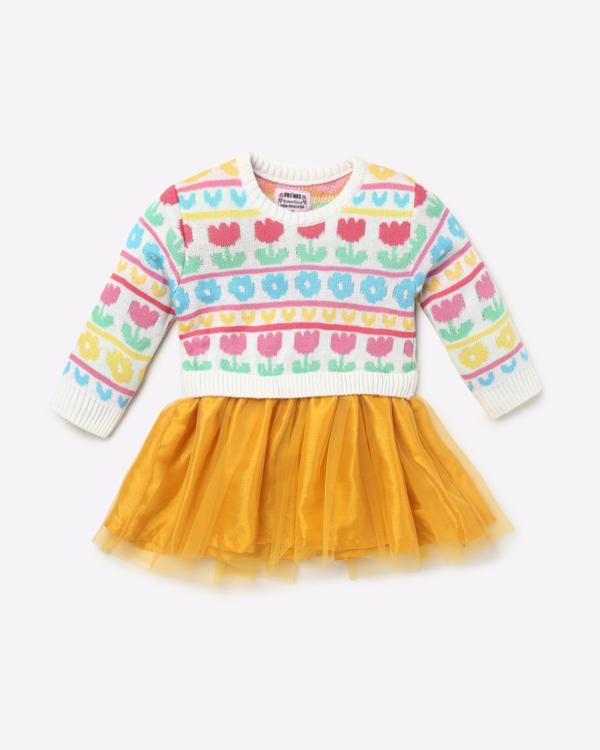 Floral Print Tulle Sweater Dress JioMart