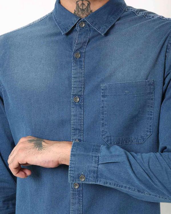 Washed Slim Fit Denim Shirt JioMart