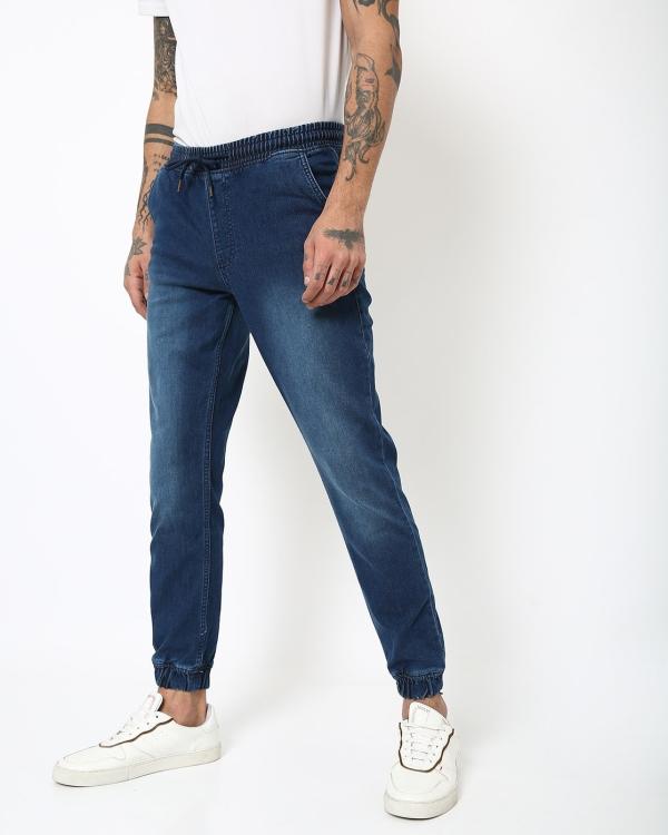 Washed Jogger Jeans with Drawstring Waist JioMart