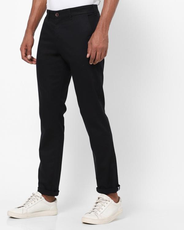 FlatFront Tapered Trousers with Insert Pockets JioMart