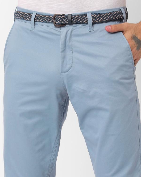 MidRise Slim Fit Cropped Trousers with Detachable Belt JioMart