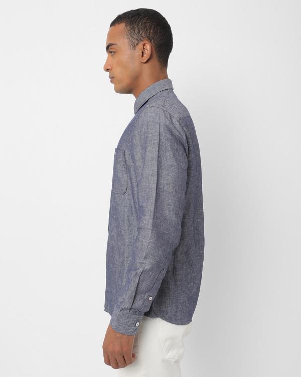 Slim Fit Shirt with Buttoned Patch Pocket JioMart