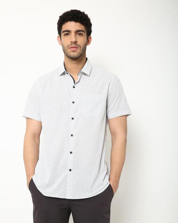Printed Slim Fit Shirt with Patch Pocket JioMart