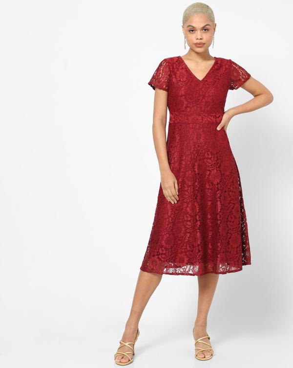 Lace Fit & Flare Dress JioMart
